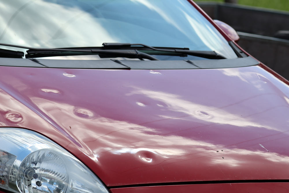 Hail damaged car repair example