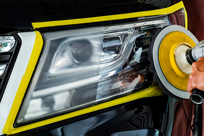 Headlight restoration example